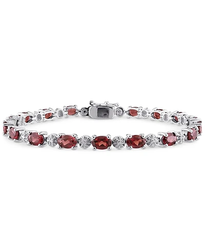 Garnet (9-7/8 ct. t.w.) & Diamond Accent Link Bracelet Sterling Silver (Also Peridot)