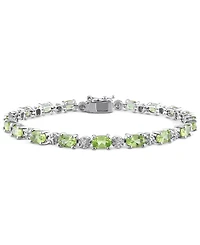 Garnet (9-7/8 ct. t.w.) & Diamond Accent Link Bracelet in Sterling Silver (Also in Peridot)