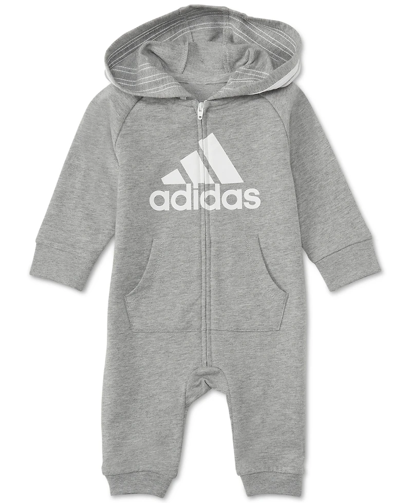 adidas Baby Boys or Girls Logo Full Zip Hooded Coverall
