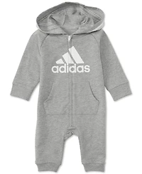 adidas Baby Boys or Girls Logo Full Zip Hooded Coverall