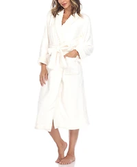 White Mark Women's Long Cozy Loungewear Belted Robe