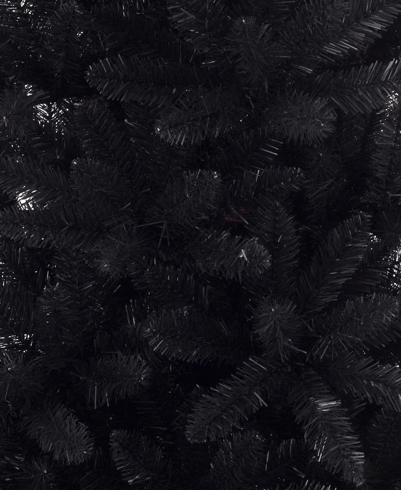 Glitzhome Black Tinsel Artificial Christmas Tree, 7.5'