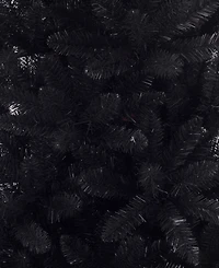 Glitzhome Black Tinsel Artificial Christmas Tree, 7.5'