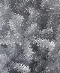 Glitzhome Silver-tone Tinsel Artificial Christmas Tree, 7.5'