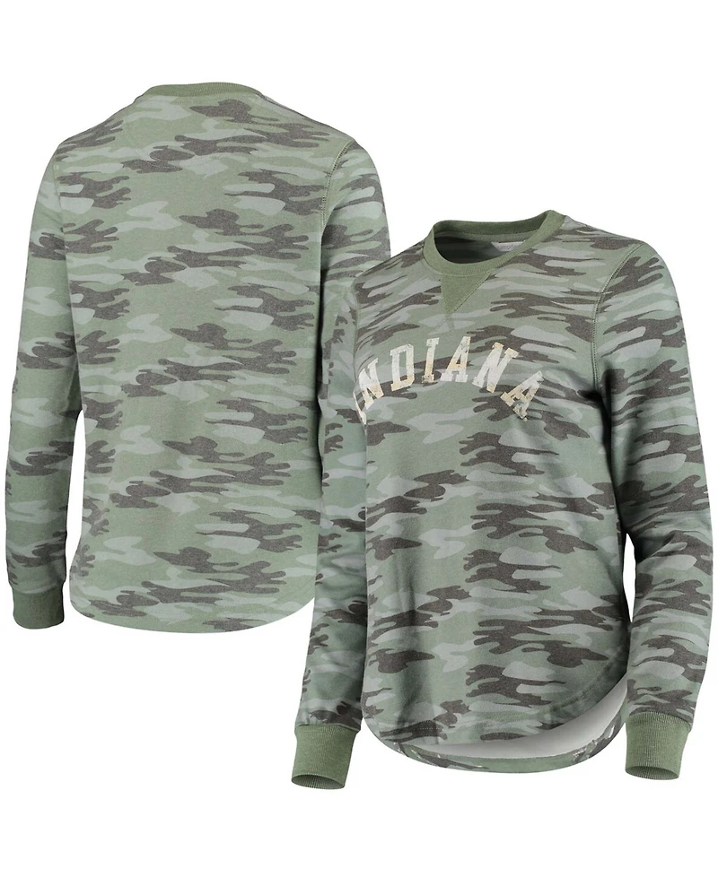 Women's Camo Indiana Hoosiers Comfy Pullover Sweatshirt