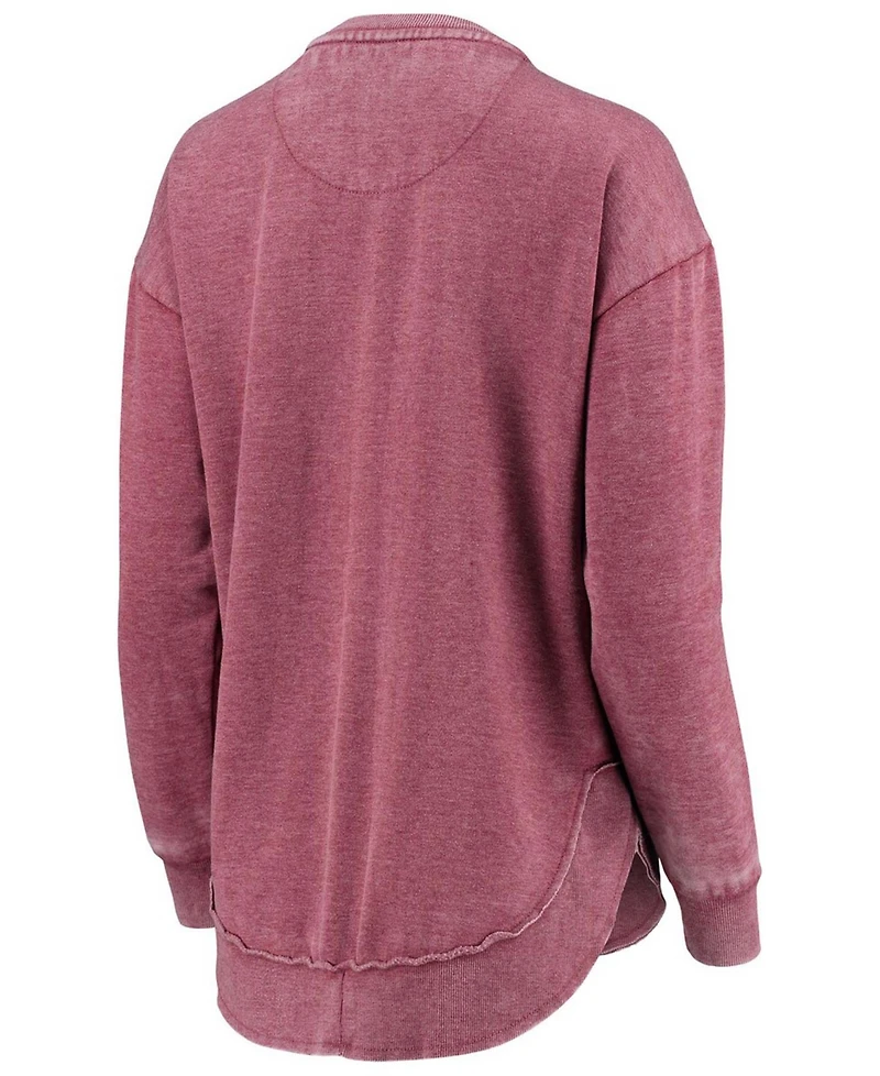 Women's Crimson Alabama Crimson Tide Vintage-Like Wash Pullover Sweatshirt