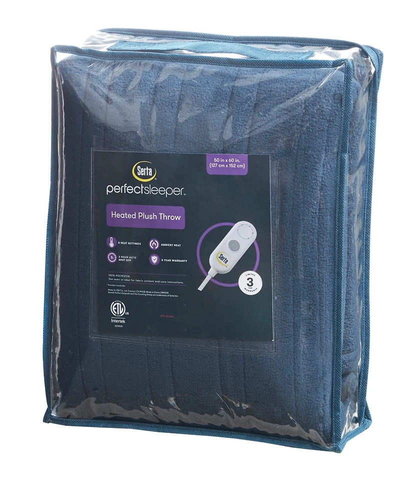 Serta Electric Reversible Fleece to Sherpa Throw, 50" x 60"