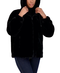 Sebby Juniors' Reversible Faux Fur Hooded Bomber Jacket