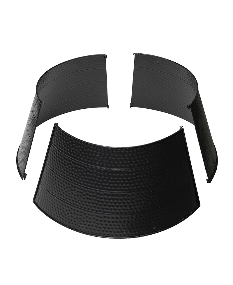 Glitzhome Black Hammer-Harden Metal Tree Collar Kd, 26"