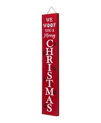 Glitzhome Lighted Wooden Pet "Christmas" Porch Sign, 42"