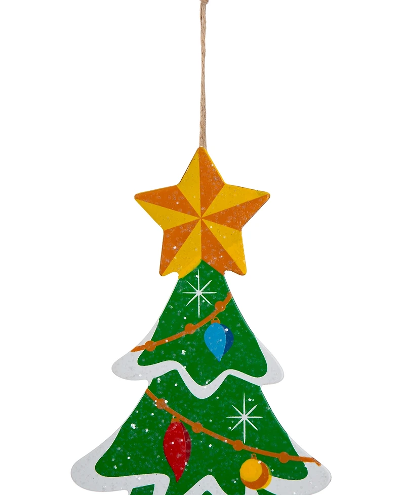Glitzhome Metal Santa, Snowman, Tree Yard Stake or Wall Decor, Set of 3