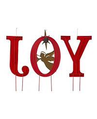 Glitzhome Metal Joy Angel Yard Stake or Standing Decor or Wall Decor with Led, 36"