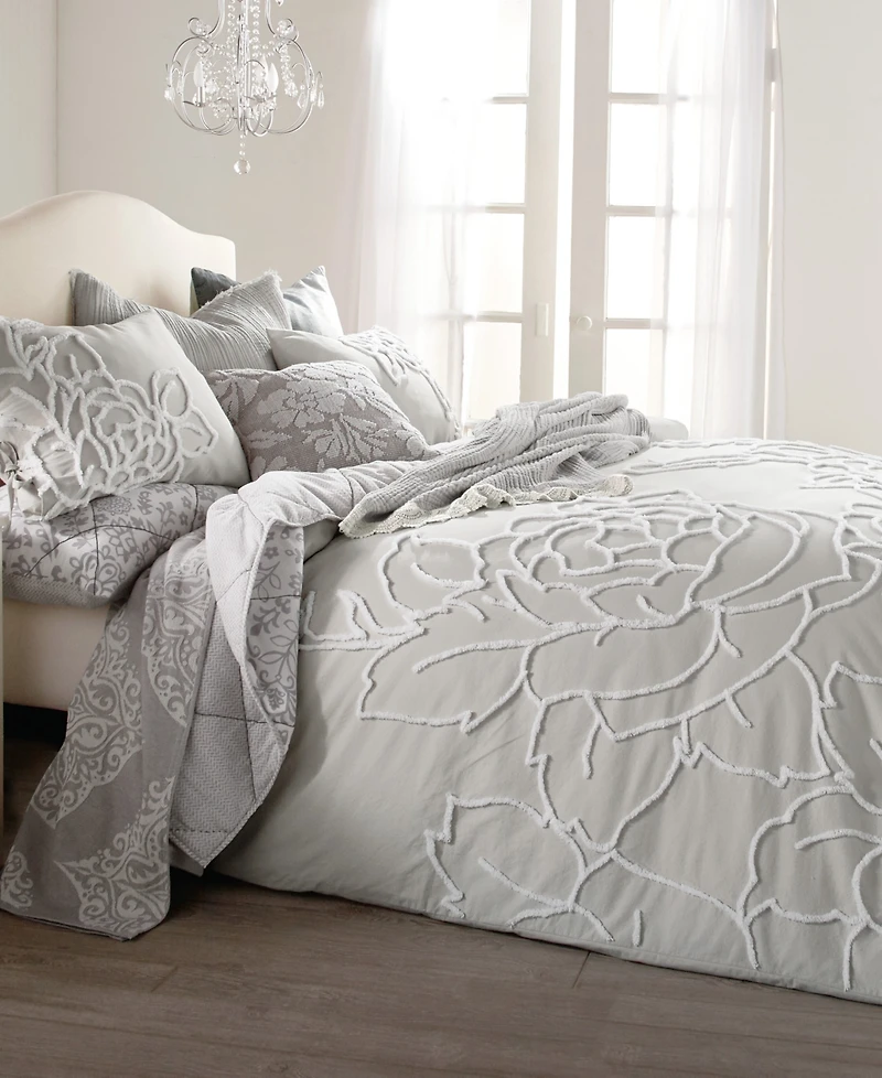 Peri Home Chenille Rose 3-Pc. Duvet Cover Set, King