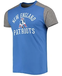 Men's Royal, Heathered Gray New England Patriots Gridiron Classics Field Goal Slub T-shirt