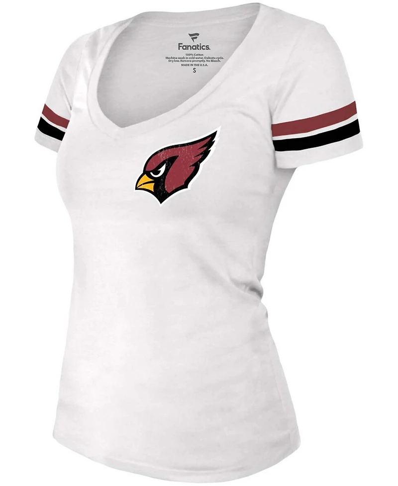 Women's Deandre Hopkins White Arizona Cardinals Name Number V-Neck T-shirt
