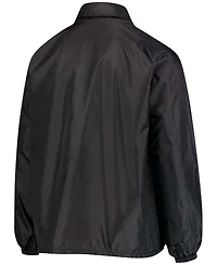 Men's Black Carolina Panthers Coaches Classic Raglan Full-Snap Windbreaker Jacket