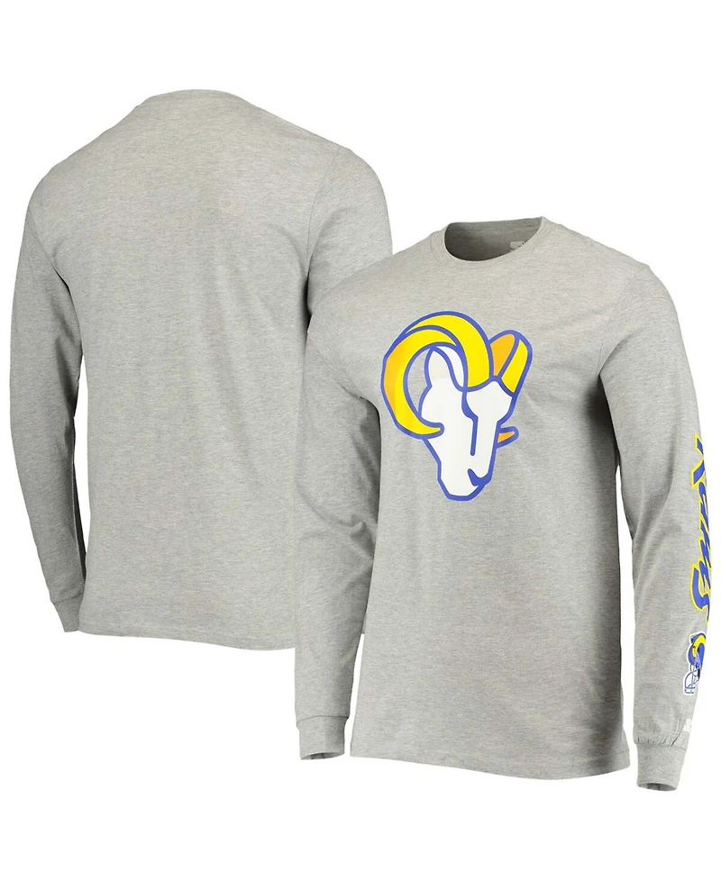 Men's Heathered Gray Los Angeles Rams Halftime Long Sleeve T-shirt