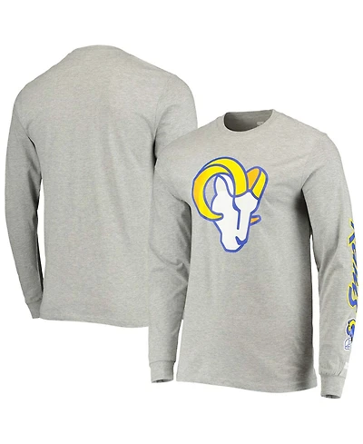 Men's Heathered Gray Los Angeles Rams Halftime Long Sleeve T-shirt