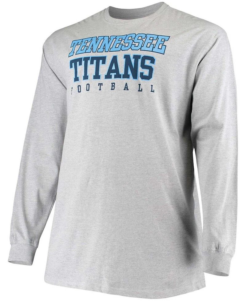 Men's Big and Tall Heathered Gray Tennessee Titans Practice Long Sleeve T-shirt