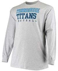 Men's Big and Tall Heathered Gray Tennessee Titans Practice Long Sleeve T-shirt