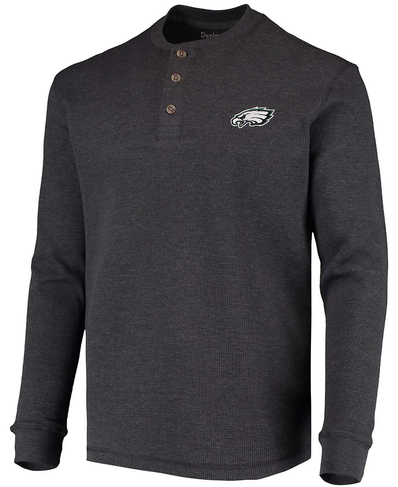 Men's Charcoal Philadelphia Eagles Maverick Thermal Henley Long Sleeve T-shirt