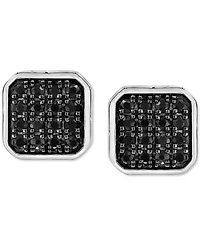 Effy Men's Black Sapphire Stud Earrings (5/8 ct. t.w.) in Sterling Silver