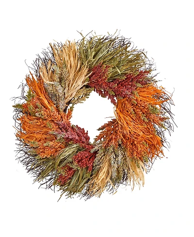 26" Fall Sorghum Harvest Autumn Artificial Wreath