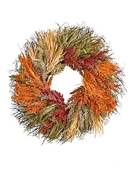 26" Fall Sorghum Harvest Autumn Artificial Wreath