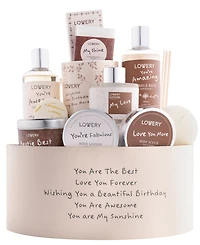 Lovery Birthday Gift Basket, Birthday Spa Gift Box, Coconut Body Care Gift Set, 15 Piece