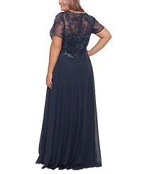 Xscape Plus Embellished Chiffon Ball Gown