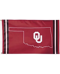 Multi Oklahoma Sooners 3' x 5' Deluxe State Shape Design Single-Sided Flag