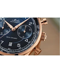Mido Men's Swiss Automatic Chronograph Multifort Leather Strap Watch 42mm
