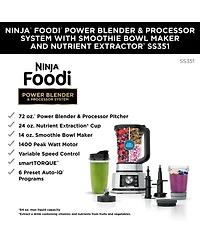 Ninja Foodi Power Blender & Processor System with Smoothie Bowl Maker and Nutrient Extractor* + 4in1 Blender 1400WP
