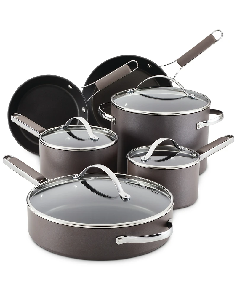 Ayesha Curry 10-Pc. Hard-Anodized Collection Nonstick Cookware Set