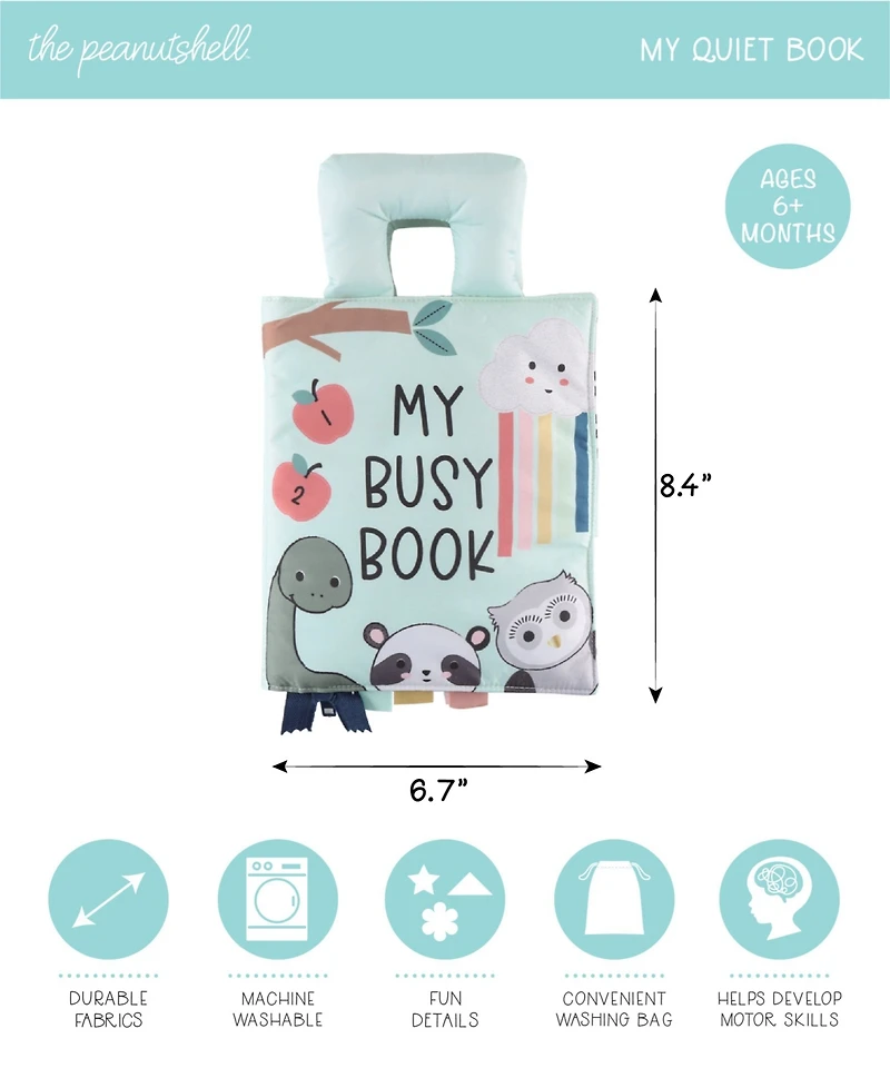 The Peanutshell Soft Cloth Busy Book for Babies and Toddlers, Learning Activity Book
