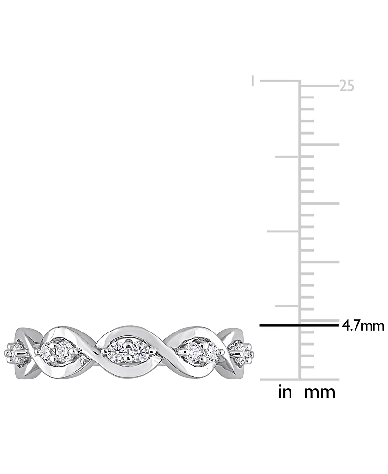 Lab-Grown Moissanite Twist Band (1/4 ct. t.w.) Sterling Silver