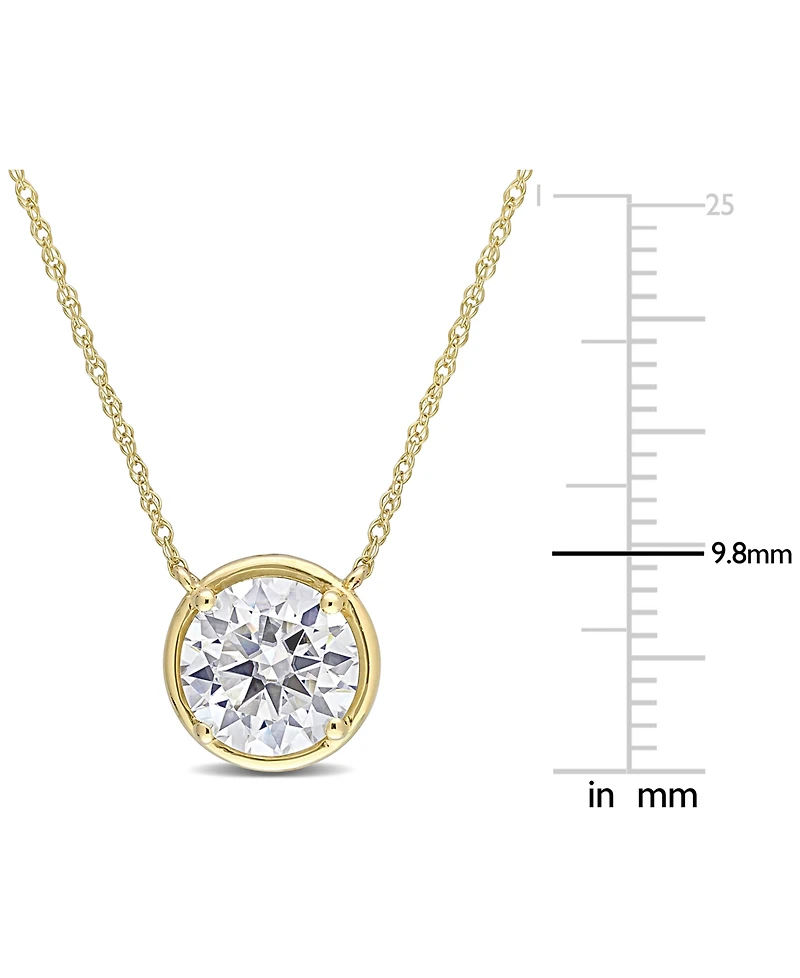 Lab-Grown Moissanite Solitaire 17" Pendant Necklace (2 ct. t.w.) in 10k Gold