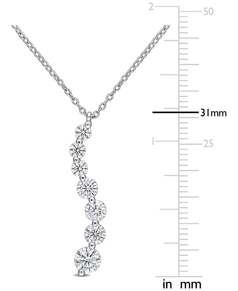Lab-Grown Moissanite Swirl 18" Pendant Necklace (1-1/2 ct. t.w.) in Sterling Silver