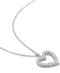 Lab-Grown Moissanite Heart 18" Pendant Necklace (5/8 ct. t.w.) in Sterling Silver