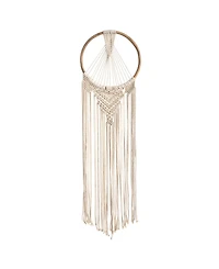 Handmade Bohemian Macrame Dreamcatcher Wall Hanging Decor, 24" x 10"
