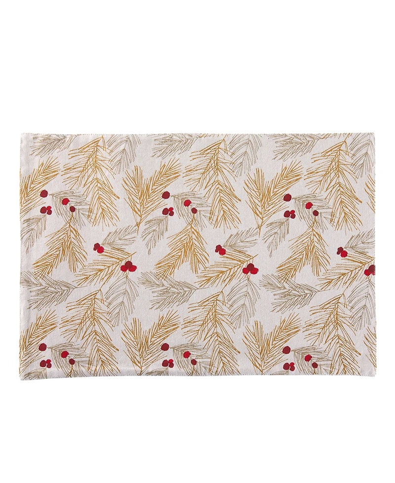 Metallic Sprig Placemat Set, 4 Piece