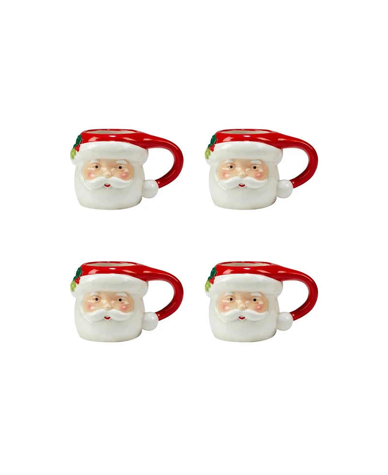 Holiday Magic Santa 4 Piece 3D Mug Set
