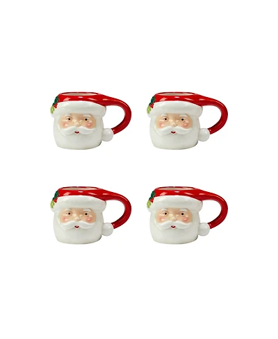 Holiday Magic Santa 4 Piece 3D Mug Set