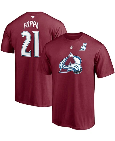 Men's Peter Forsberg Burgundy Colorado Avalanche Authentic Stack Retired Player Nickname Number T-shirt