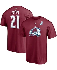 Men's Peter Forsberg Burgundy Colorado Avalanche Authentic Stack Retired Player Nickname Number T-shirt
