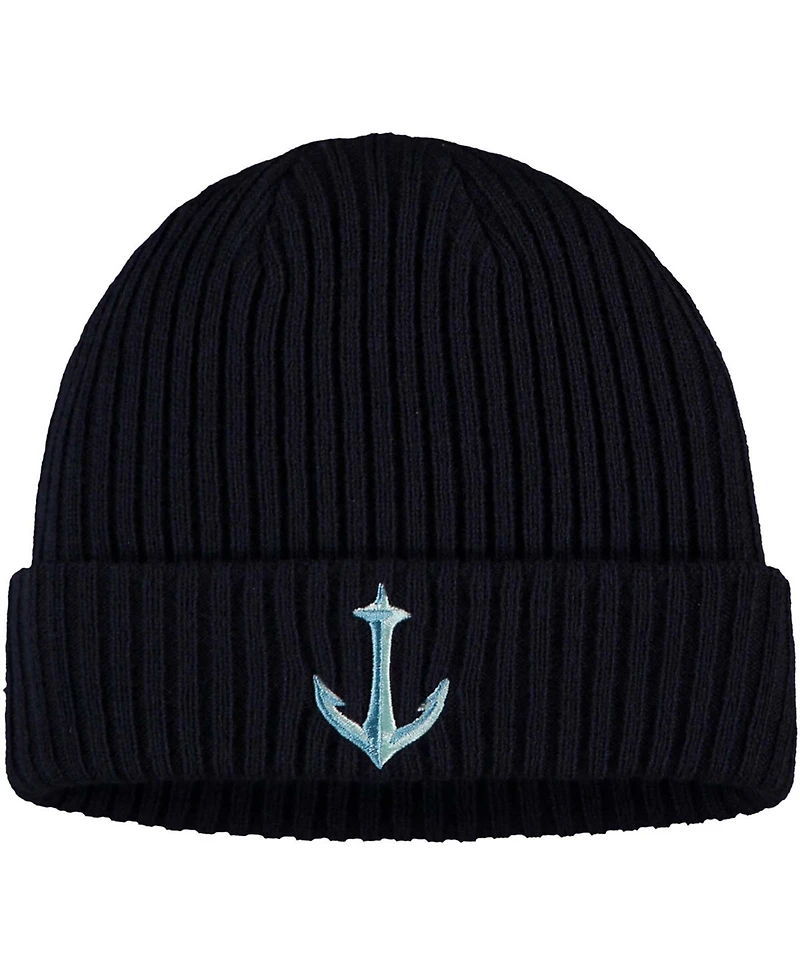 Men's Deep Sea Navy Blue Seattle Kraken Secondary Logo Cuffed Knit Hat