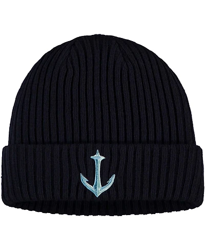 Men's Deep Sea Navy Blue Seattle Kraken Secondary Logo Cuffed Knit Hat