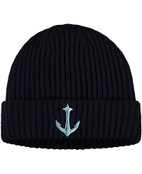 Men's Deep Sea Navy Blue Seattle Kraken Secondary Logo Cuffed Knit Hat