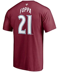 Men's Peter Forsberg Burgundy Colorado Avalanche Authentic Stack Retired Player Nickname Number T-shirt