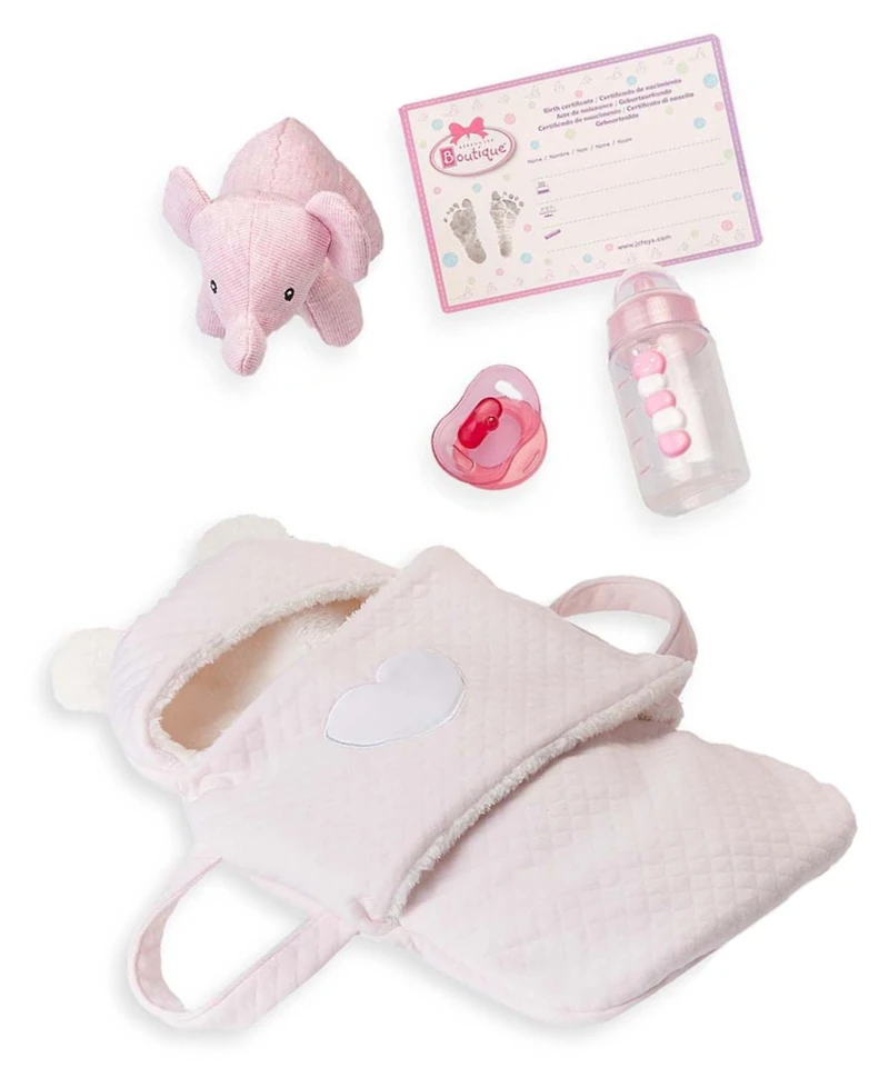 Jc Toys La Newborn Nursery 15.5" Baby Doll Fabric Basket Set, 9 Pieces
